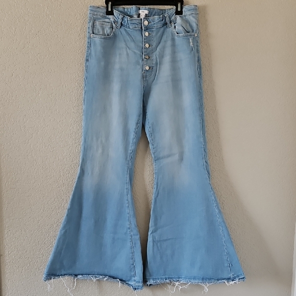 Forever 21 Denim - Forever 21 Blue Flare Wide Leg Jeans